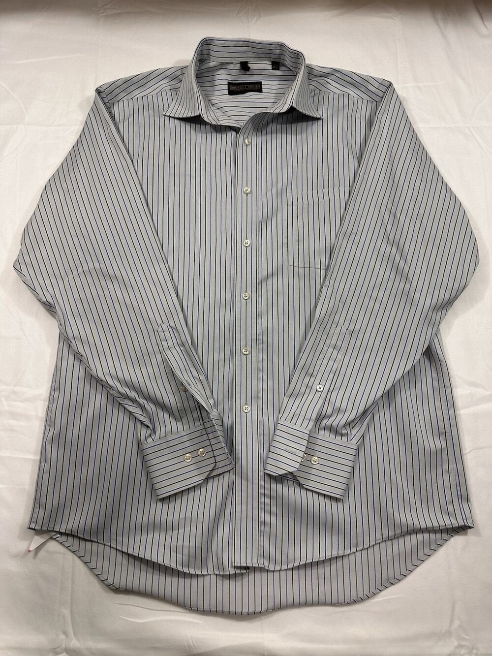 Donald J Trump Signature Collection Long Sleeve Button Up Striped Size 16